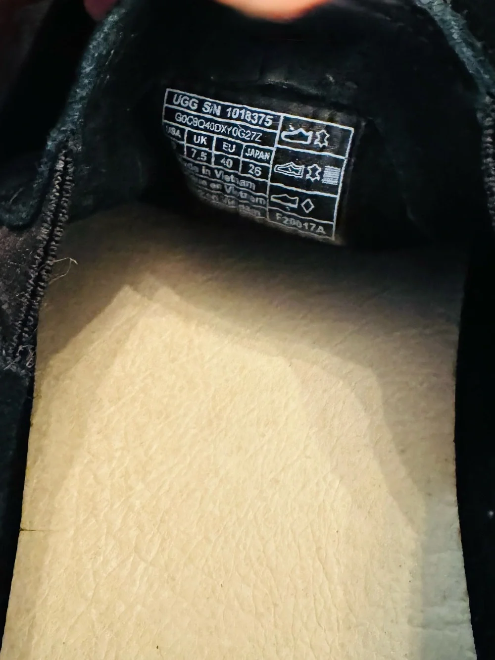 UGG women, very slick, Black Suede Slip-On Loafers with Tan Outsole